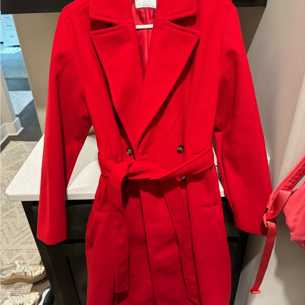 Old Navy Women's Vibrant Red Pea Coat